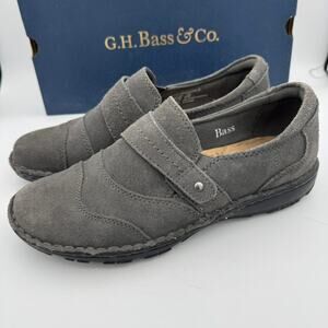 G.H. Bass Bradshaw II Gray Suede Comfort Slip-On Shoes Women's Size 9M
